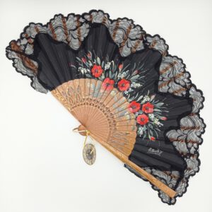 abanico flores rojas