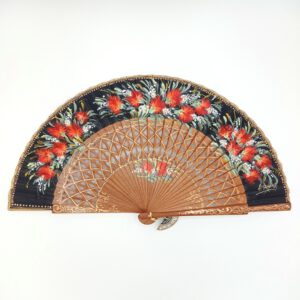 abanico maderas rojo y negro red and black