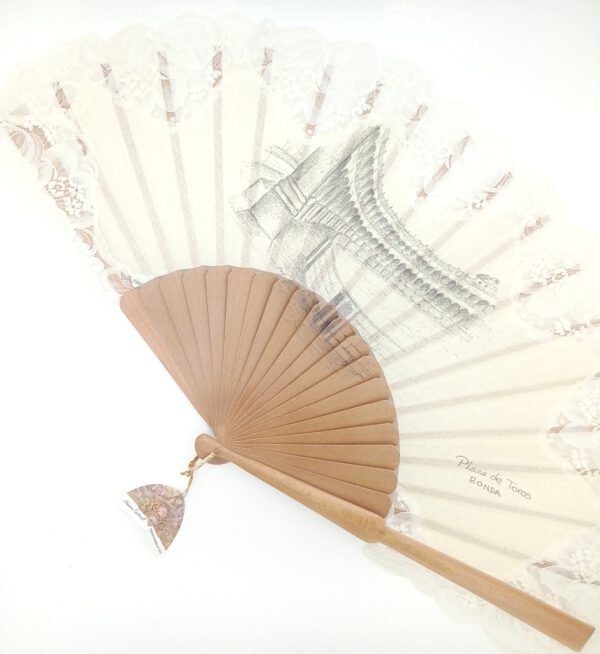 hand fan hand painted bull fight