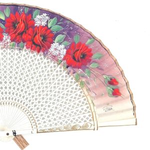 abanico morado y rojo lila violeta blanco