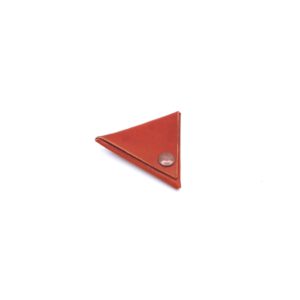 monedero cuero marron medio triangular