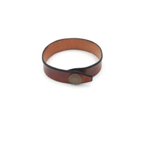 pulsera cuero marron medio