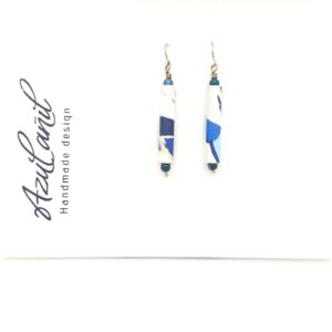 aretes blancos y azules originales