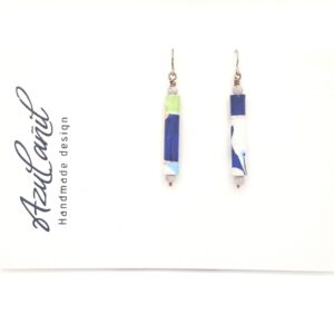 pendientes papel alargados hecho a mano con amor