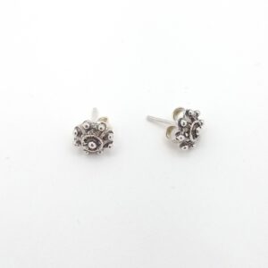 pendientes boton charro plata niña comunion