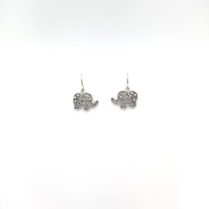 elefante pendientes trompa arriba silver