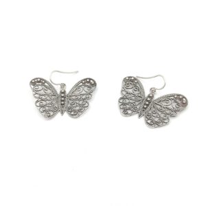 pendientes mariposa plata
