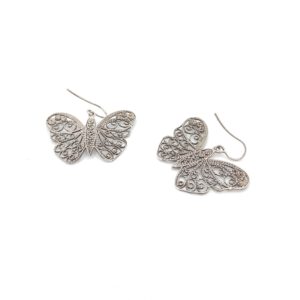 pendientes mariposa plata grandes