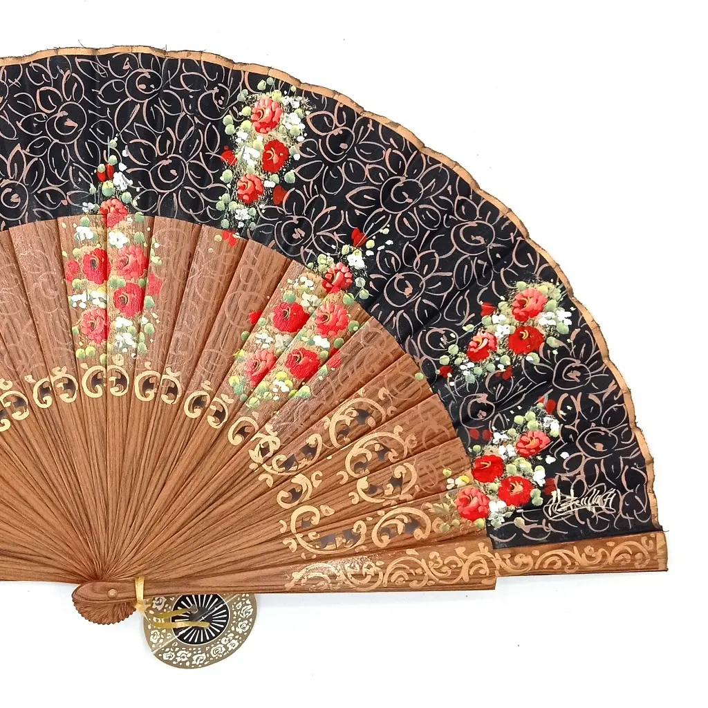 Hand-painted fan with selling starfish 23cm