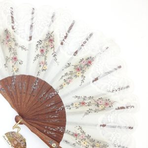hand painted flowers fan