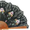 hand painted hand fan black lace
